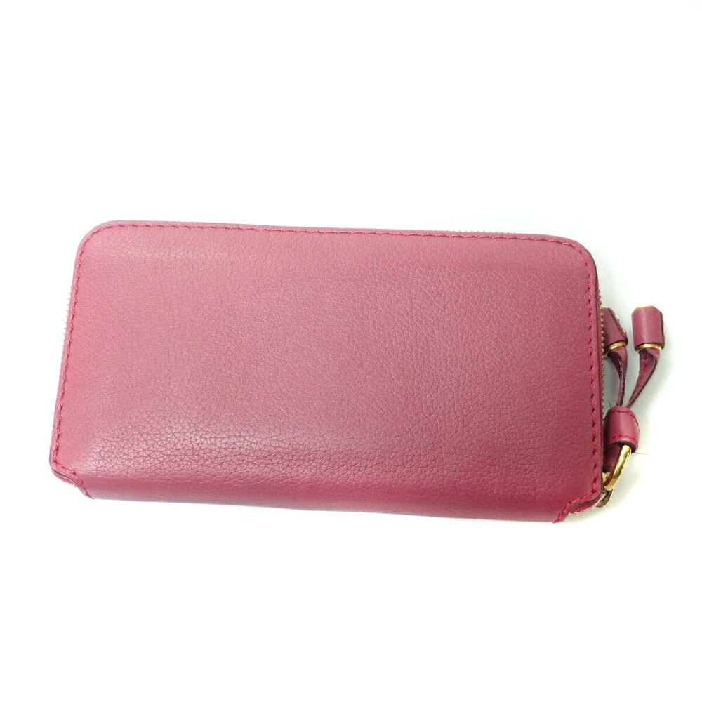Chloe Zip Leather Long Round Wallet